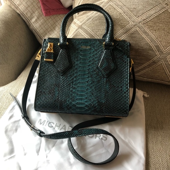 Michael Kors Handbags - Like New Michael Kors python crossbody satchel
